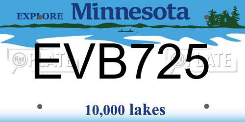 EVB725 Minnesota License Plate