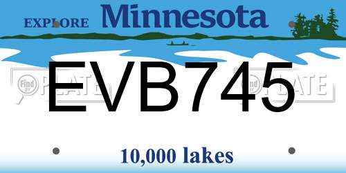 EVB745 Minnesota License Plate