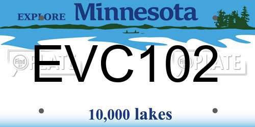 EVC102 Minnesota License Plate