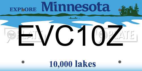 EVC10Z Minnesota License Plate