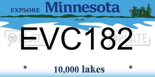EVC182 Minnesota License Plate