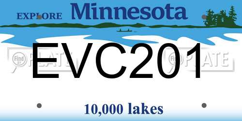 EVC201 Minnesota License Plate
