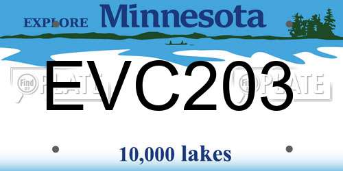 EVC203 Minnesota License Plate