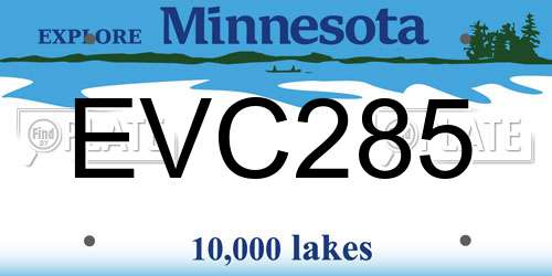 EVC285 Minnesota License Plate