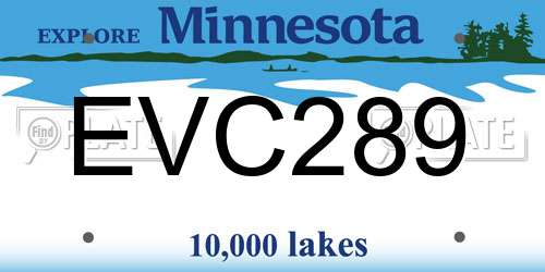 EVC289 Minnesota License Plate