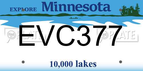 EVC377 Minnesota License Plate