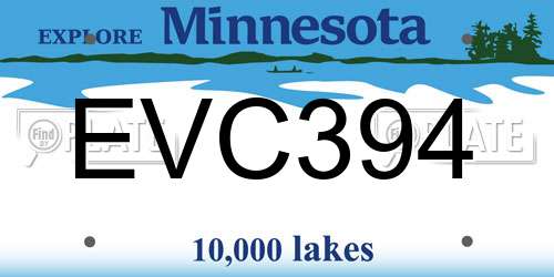 EVC394 Minnesota License Plate