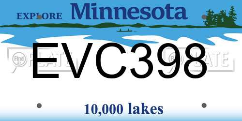 EVC398 Minnesota License Plate