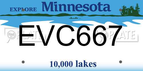EVC667 Minnesota License Plate