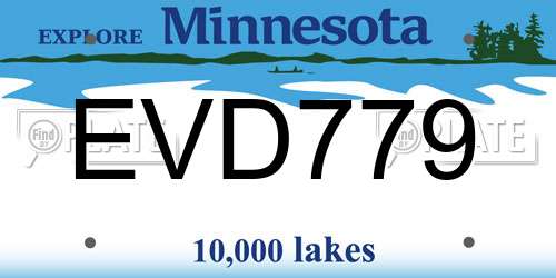 EVD779 Minnesota License Plate