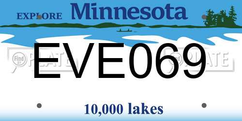 EVE069 Minnesota License Plate