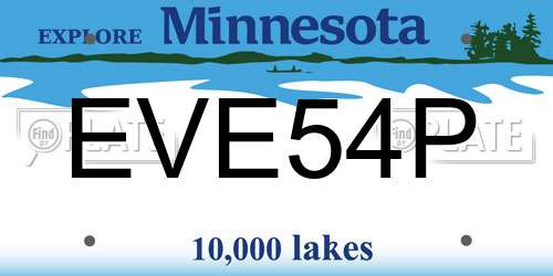 EVE54P Minnesota License Plate