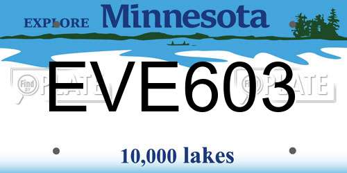 EVE603 Minnesota License Plate
