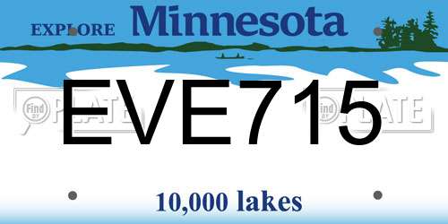 EVE715 Minnesota License Plate