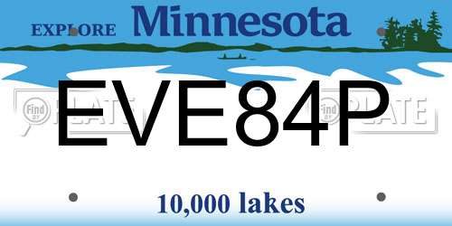 EVE84P Minnesota License Plate
