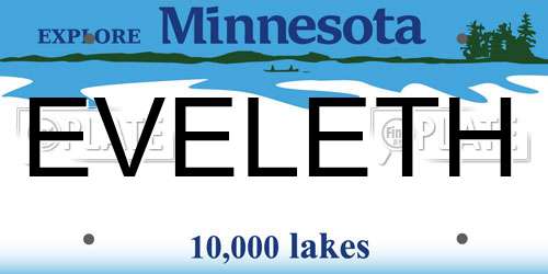 EVELETH Minnesota License Plate