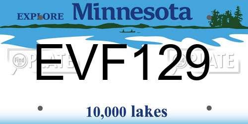 EVF129 Minnesota License Plate