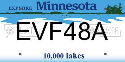 EVF48A Minnesota License Plate