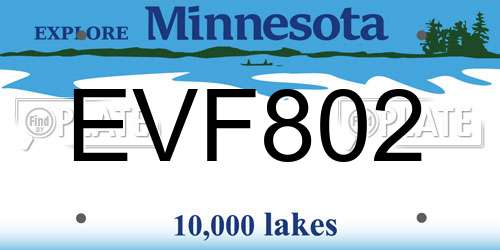 EVF802 Minnesota License Plate