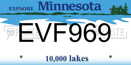 EVF969 Minnesota License Plate