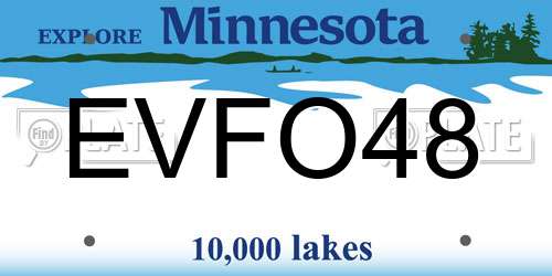 EVFO48 Minnesota License Plate