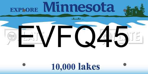 EVFQ45 Minnesota License Plate