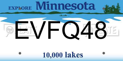 EVFQ48 Minnesota License Plate