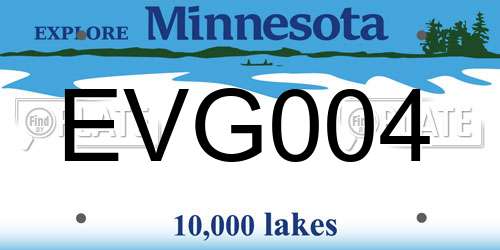 EVG004 Minnesota License Plate