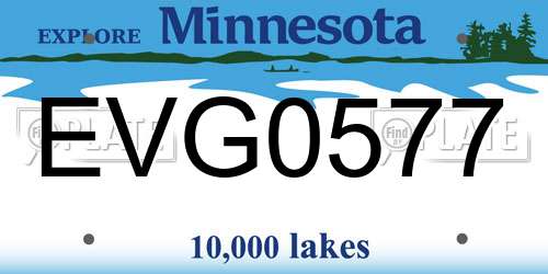 EVG0577 Minnesota License Plate