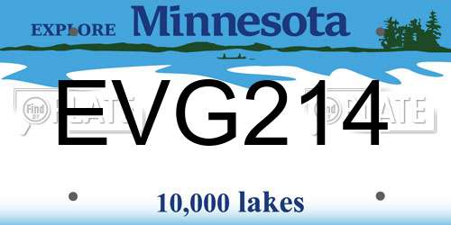 EVG214 Minnesota License Plate