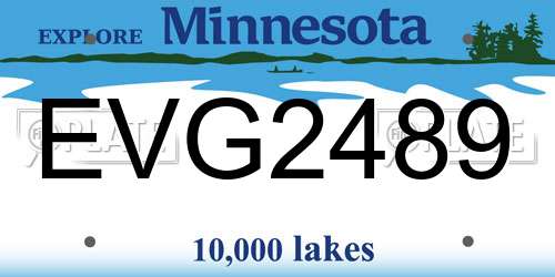 EVG2489 Minnesota License Plate