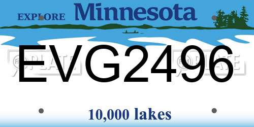 EVG2496 Minnesota License Plate