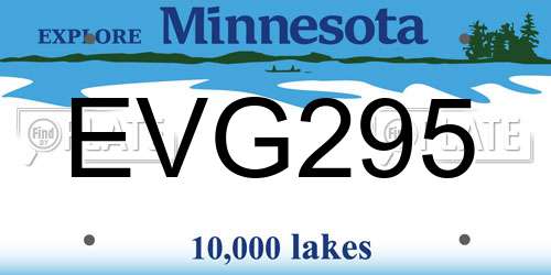 EVG295 Minnesota License Plate