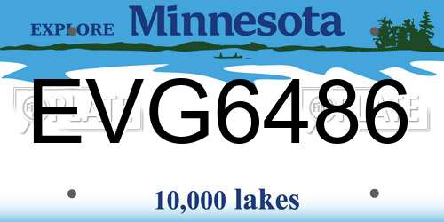 EVG6486 Minnesota License Plate