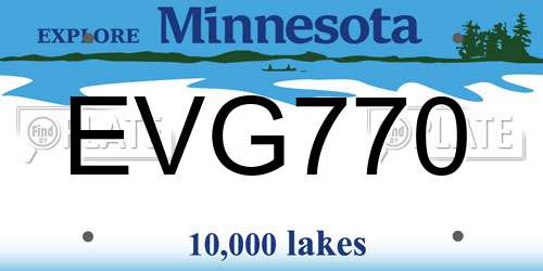 EVG770 Minnesota License Plate