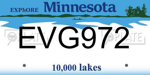 EVG972 Minnesota License Plate