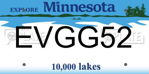 EVGG52 Minnesota License Plate