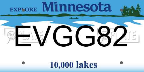 EVGG82 Minnesota License Plate