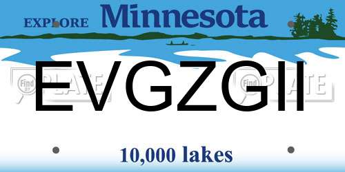 EVGZGII Minnesota License Plate