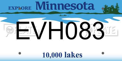 EVH083 Minnesota License Plate