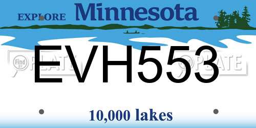 EVH553 Minnesota License Plate