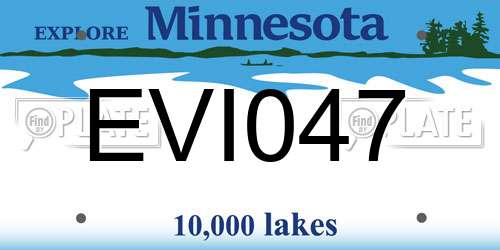 EVI047 Minnesota License Plate
