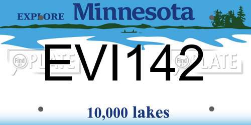 EVI142 Minnesota License Plate