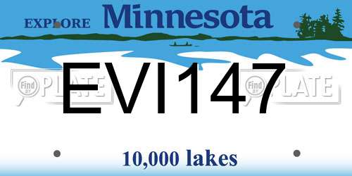 EVI147 Minnesota License Plate