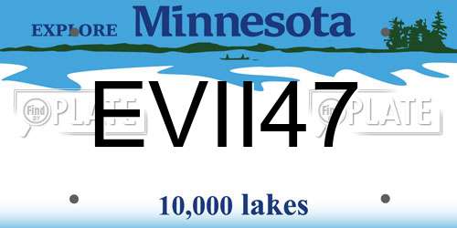 EVII47 Minnesota License Plate