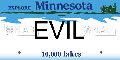 EVIL Minnesota License Plate