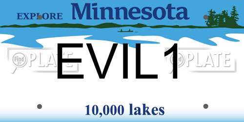 EVIL1 Minnesota License Plate