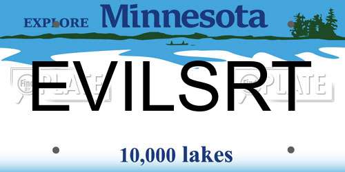EVILSRT Minnesota License Plate