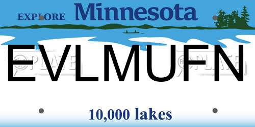 EVLMUFN Minnesota License Plate