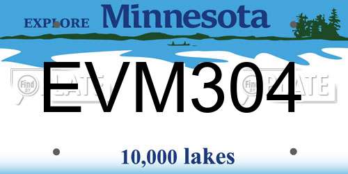 EVM304 Minnesota License Plate